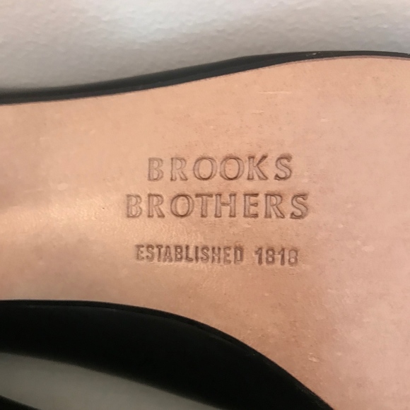BROOKS BROTHERS BLACK CALF LEATHER HEELS NWOT - Picture 6 of 8